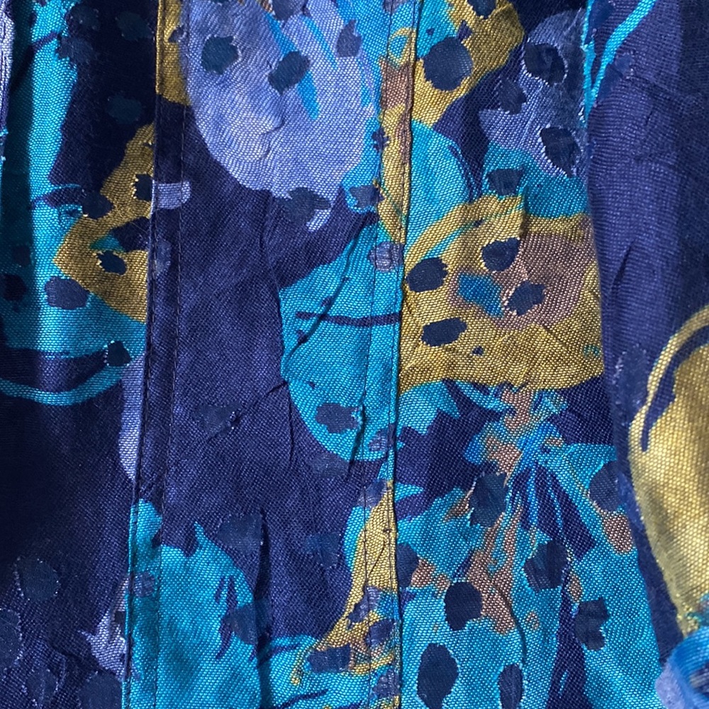 Ruby Rd Blue and Green Collared Top - Picture 5 of 11